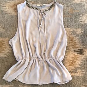 BB Dakota silver embellished Peplum blouse